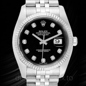Rolex Datejust Herren 116234BKDJ Schwarzes Zifferblatt Armband