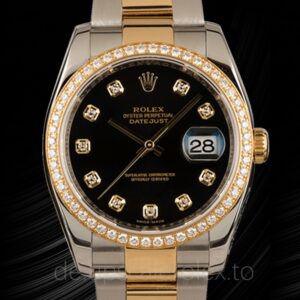 Rolex Datejust Herren 116243BKDO 36mm Schwarzes Zifferblatt