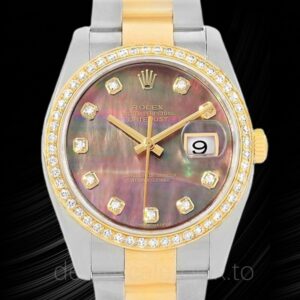 Rolex Datejust Herren 116243BKMDO Automatisch Austernlocke Silberton