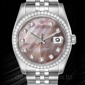Rolex Datejust Herren 116244BKMDJ Armband 36mm Silberton