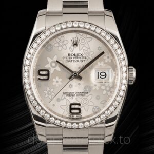 Rolex Datejust Herren 116244SFAO Silbernes Zifferblatt mit Blumenmuster Automatisch