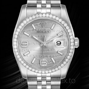 Rolex Datejust Herren 116244SWDAJ Armband Silbernes Wave-Zifferblatt Automatisch