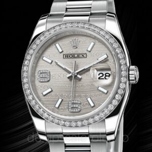 Rolex Datejust 116244SWDAO Herren Silberton Automatisch Silbernes Wave-Zifferblatt