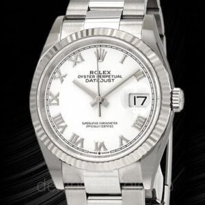 Rolex Datejust 126234WRO Herren Austernlocke Automatisch Silberton