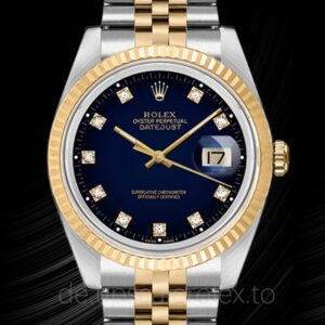 Rolex Datejust 16233BLDJ Herren Blaues Vignetten-Zifferblatt 36mm