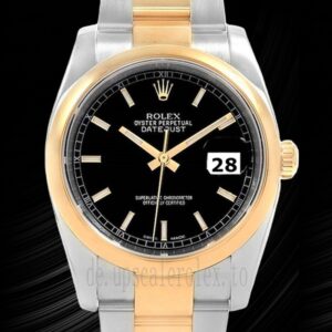 Rolex Datejust 116203BKSO Herren 36mm Schwarzes Zifferblatt