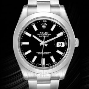 Rolex Datejust 41mm Herren 116300BKSO Austernarmband Schwarzes Zifferblatt