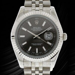 Rolex Datejust 116334BKSJ Herren 41mm Uhr Silberton