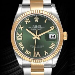 Rolex Datejust 36mm Herren m126233-0026 Automatisch Grünes Zifferblatt