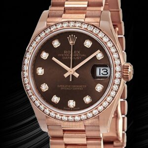 Rolex Datejust Damen m278285rbr-0006 31mm Präsident Armband Schokoladen-Zifferblatt