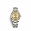 Luxus Replica Rolex Datejust 31 31 mm Edelstahl und 18 Karat Gelbgold 178273-0086 Damenuhr