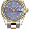 Luxus-Replik Rolex Lady Datejust 28 mm Edelstahl und Gelbgold 279173 Lavender Diamond Oyster