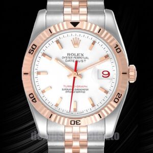 Rolex Datejust Turn-o-graph 116261 Herren 36mm Silberton Weißes Zifferblatt