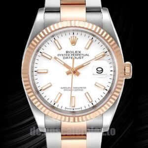 Rolex Datejust 36mm m126231-0018 Herren Weißes Zifferblatt Silberton