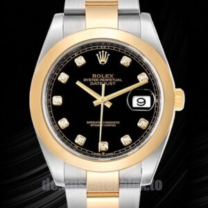 Rolex Datejust Herren 126303 41mm Silberton Schwarzes Zifferblatt