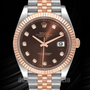 Rolex Datejust Herren 41mm m126331-0004 Schokoladen-Zifferblatt Silberton