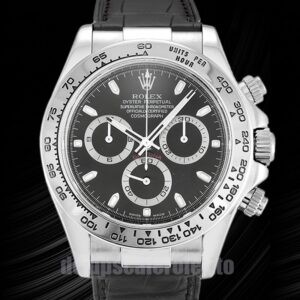 Rolex Daytona Herren 116519 40mm Schwarzes Zifferblatt Silberton