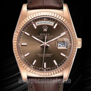 Rolex Day-Date Herren 118135 36mm Braunes Zifferblatt