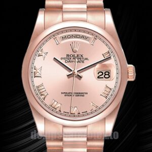 Rolex Day-Date 118205 Herren 36mm Roségold-Ton Roségoldenes Zifferblatt