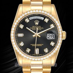 Rolex Day-Date Herren m118348-0096 36mm Schwarzes Zifferblatt Automatisch