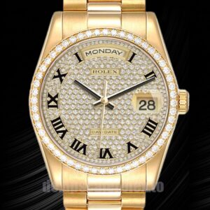 Rolex Day-Date Herren m118348-0226 36mm Diamantgepflastertes Zifferblatt