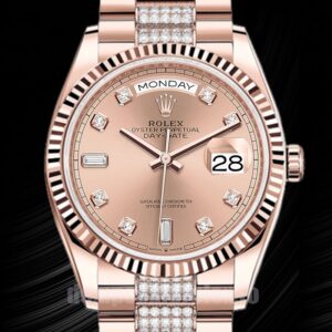 Rolex Day-Date 36mm m128235-0019 Herren Präsident Armband Roségoldenes Zifferblatt