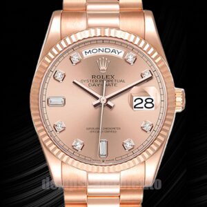 Rolex Day-Date 36mm Herren m128235-0009 Roségoldenes Zifferblatt