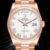 Rolex Day-Date Herren 36mm m128235-0052 Präsident Armband Weißes Zifferblatt