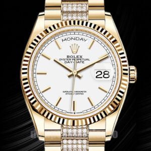 Rolex Day-Date Herren 36mm m128238-0082 Uhr Weißes Zifferblatt