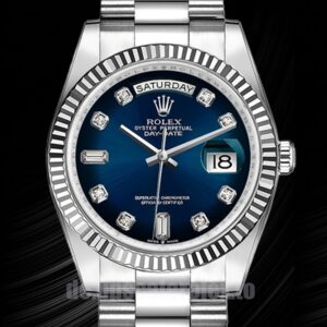 Rolex Day-Date 36mm 128239 Herren Blaues Zifferblatt