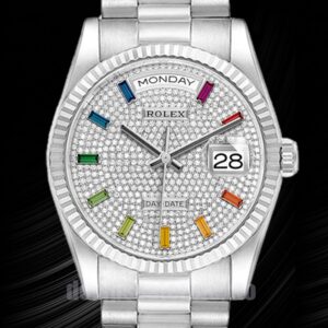 Rolex Day-Date Herren 36mm m128239-0019 Silberton Uhr