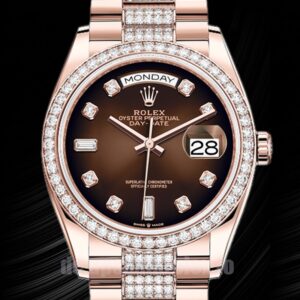 Rolex Day-Date m128345rbr-0041 36mm Herren Roségold-Ton Braunes Zifferblatt