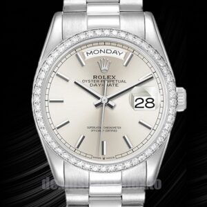 Rolex Day-Date Herren 36mm m128349rbr-0001 Silbernes Zifferblatt Silberton