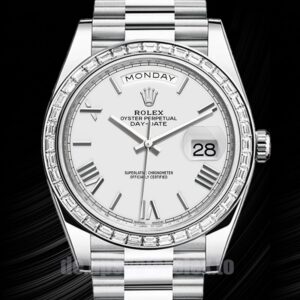Rolex Day-Date m228396tbr-0018 Herren 41mm Uhr Weißes Zifferblatt