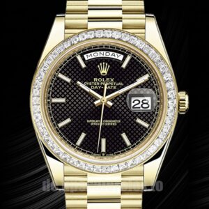 Rolex Day-Date 41mm m228398tbr-0004 Herren Goldfarben Schwarzes Zifferblatt