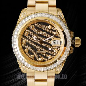 Rolex Datejust 40mm 116285 Herren Goldfarben Diamond Wave-Zifferblatt