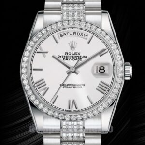 Rolex Day-Date Herren 36mm 118346 Automatisch Silbernes Zifferblatt