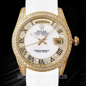 Rolex Day-Date Herren 118388 40mm Weißes Zifferblatt